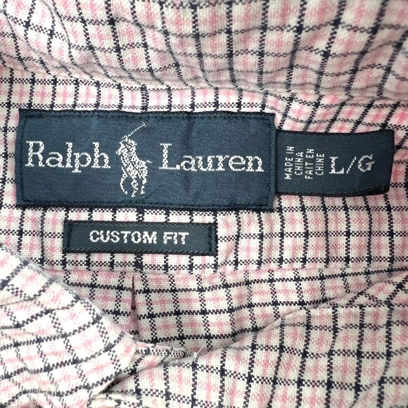 Ralph Lauren Mens Size Large Custom Fit Long Sleeve Shirts Lot Of 2 Flesh Pony - Picture 4 of 14